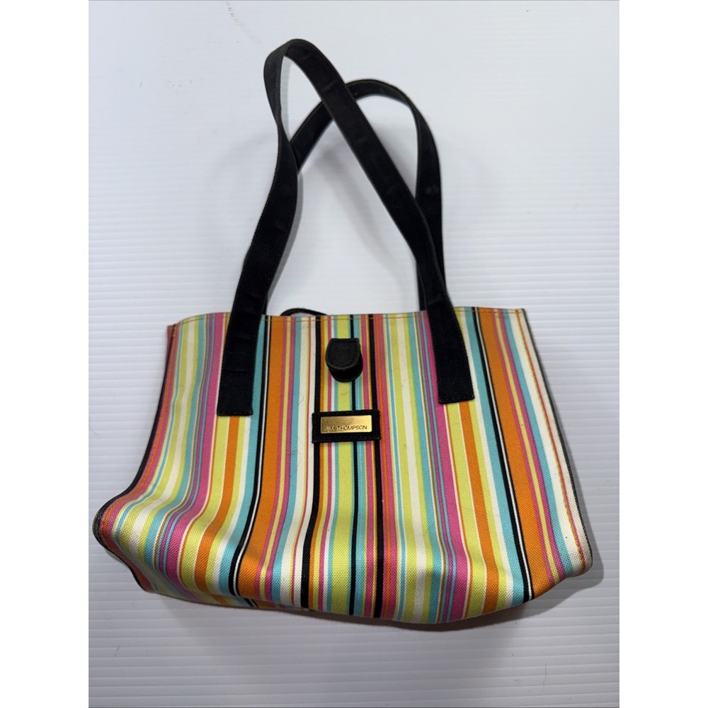 JIM THOMPSON STRUCTURED TOTE HAND - SHOULDER BAG STRIPE HANDLES